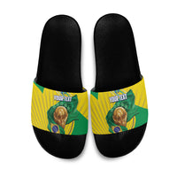 Personalized Brazil Football 2026 Slide Sandals Born for Glory Let Champions Rise