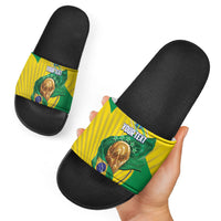 Personalized Brazil Football 2026 Slide Sandals Born for Glory Let Champions Rise