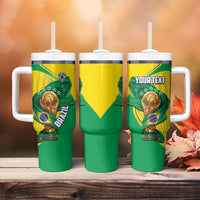 Personalized Brazil Football 2026 Tumbler With Handle Born for Glory Let Champions Rise
