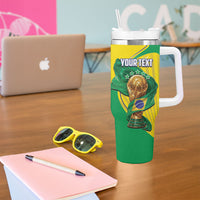Personalized Brazil Football 2026 Tumbler With Handle Born for Glory Let Champions Rise