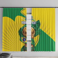 Personalized Brazil Football 2026 Window Curtain Born for Glory Let Champions Rise