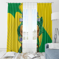 Personalized Brazil Football 2026 Window Curtain Born for Glory Let Champions Rise