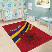 Personalized National Flag Of Romania Day Area Rug Coat of arms