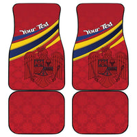 Personalized National Flag Of Romania Day Car Mats Coat of arms