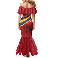 Personalized National Flag Of Romania Day Family Matching Mermaid Dress and Hawaiian Shirt Coat of arms