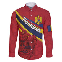 Personalized National Flag Of Romania Day Family Matching Off Shoulder Short Dress and Hawaiian Shirt Coat of arms