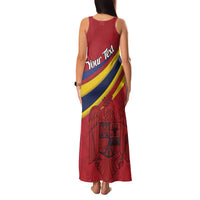 Personalized National Flag Of Romania Day Family Matching Tank Maxi Dress and Hawaiian Shirt Coat of arms
