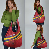 Personalized National Flag Of Romania Day Grocery Bag Coat of arms