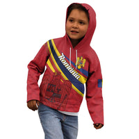 Personalized National Flag Of Romania Day Kid Hoodie Coat of arms