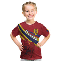 Personalized National Flag Of Romania Day Kid T Shirt Coat of arms