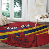 Personalized National Flag Of Romania Day Round Carpet Coat of arms