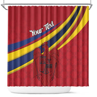 Personalized National Flag Of Romania Day Shower Curtain Coat of arms