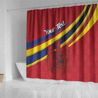 Personalized National Flag Of Romania Day Shower Curtain Coat of arms
