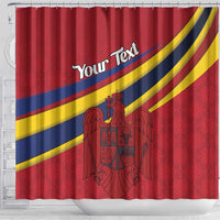 Personalized National Flag Of Romania Day Shower Curtain Coat of arms