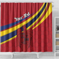Personalized National Flag Of Romania Day Shower Curtain Coat of arms