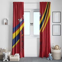 Personalized National Flag Of Romania Day Window Curtain Coat of arms