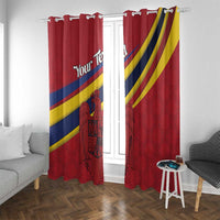 Personalized National Flag Of Romania Day Window Curtain Coat of arms