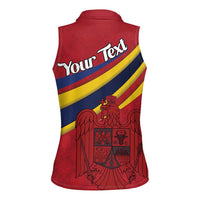 Personalized National Flag Of Romania Day Women Sleeveless Polo Shirt Coat of arms