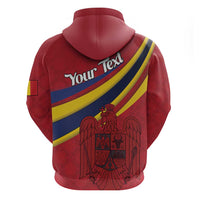 Personalized National Flag Of Romania Day Zip Hoodie Coat of arms