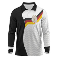 Custom Germany Football Long Sleeve Polo Shirt Black Eagle Glory 2026 Fan Edition