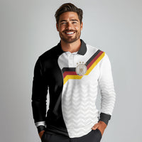 Custom Germany Football Long Sleeve Polo Shirt Black Eagle Glory 2026 Fan Edition