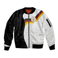 Custom Germany Football Sleeve Zip Bomber Jacket Black Eagle Glory 2026 Fan Edition