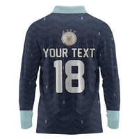 Custom Germany Football 2026 Long Sleeve Polo Shirt Midnight Eagle Heritage