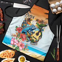 Cayman Islands Apron Iguanas And Parrot Hisbius Flower - Wonder Print Shop