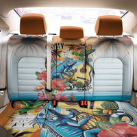 Cayman Islands Back Car Seat Cover Iguanas And Parrot Hisbius Flower - Wonder Print Shop