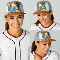 Cayman Islands Baseball Net Cap Iguanas And Parrot Hisbius Flower - Wonder Print Shop