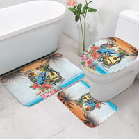Cayman Islands Bathroom Set Iguanas And Parrot Hisbius Flower - Wonder Print Shop