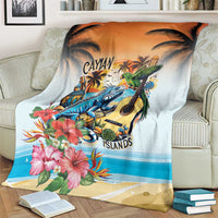 Cayman Islands Blanket Iguanas And Parrot Hisbius Flower - Wonder Print Shop