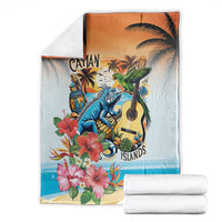 Cayman Islands Blanket Iguanas And Parrot Hisbius Flower - Wonder Print Shop