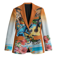 Cayman Islands Blazer Iguanas And Parrot Hisbius Flower - Wonder Print Shop