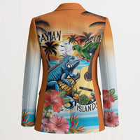Cayman Islands Blazer Iguanas And Parrot Hisbius Flower - Wonder Print Shop