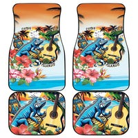 Cayman Islands Car Mats Iguanas And Parrot Hisbius Flower - Wonder Print Shop