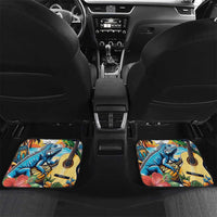 Cayman Islands Car Mats Iguanas And Parrot Hisbius Flower - Wonder Print Shop