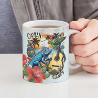 Cayman Islands Ceramic Mug Iguanas And Parrot Hisbius Flower - Wonder Print Shop