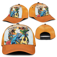 Cayman Islands Classic Cap Iguanas And Parrot Hisbius Flower - Wonder Print Shop