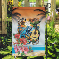 Cayman Islands Garden Flag Iguanas And Parrot Hisbius Flower - Wonder Print Shop