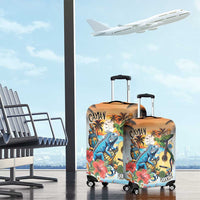 Cayman Islands Luggage Cover Iguanas And Parrot Hisbius Flower - Wonder Print Shop