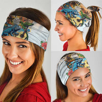 Cayman Islands Neck Gaiter Iguanas And Parrot Hibiscus Flower LT18