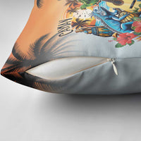 Cayman Islands Pillow Cover Iguanas And Parrot Hisbius Flower - Wonder Print Shop