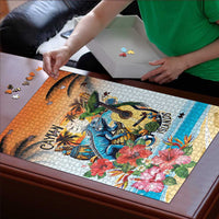 Cayman Islands Puzzle Iguanas And Parrot Hisbius Flower LT18