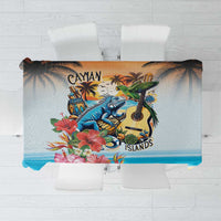Cayman Islands Tablecloth Iguanas And Parrot Hisbius Flower - Wonder Print Shop