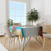 Cayman Islands Tablecloth Iguanas And Parrot Hisbius Flower - Wonder Print Shop