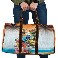 Cayman Islands Travel Bag Iguanas And Parrot Hisbius Flower - Wonder Print Shop