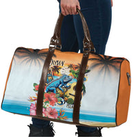 Cayman Islands Travel Bag Iguanas And Parrot Hisbius Flower - Wonder Print Shop