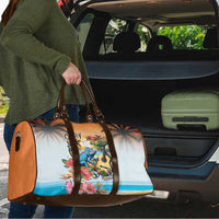 Cayman Islands Travel Bag Iguanas And Parrot Hisbius Flower - Wonder Print Shop