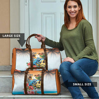Cayman Islands Travel Bag Iguanas And Parrot Hisbius Flower - Wonder Print Shop